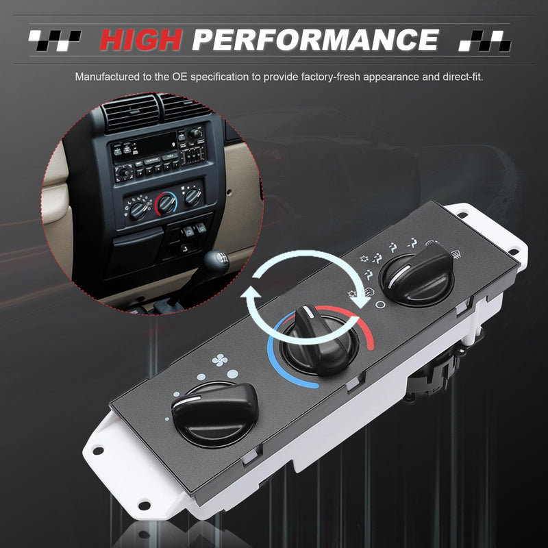 [Australia - AusPower] - HVAC A/C Heater Control Panel Switch Compatible with Jeep Wrangler TJ 1999-2004 Blower Motor Switch 55037473AB BL101 HS-373 