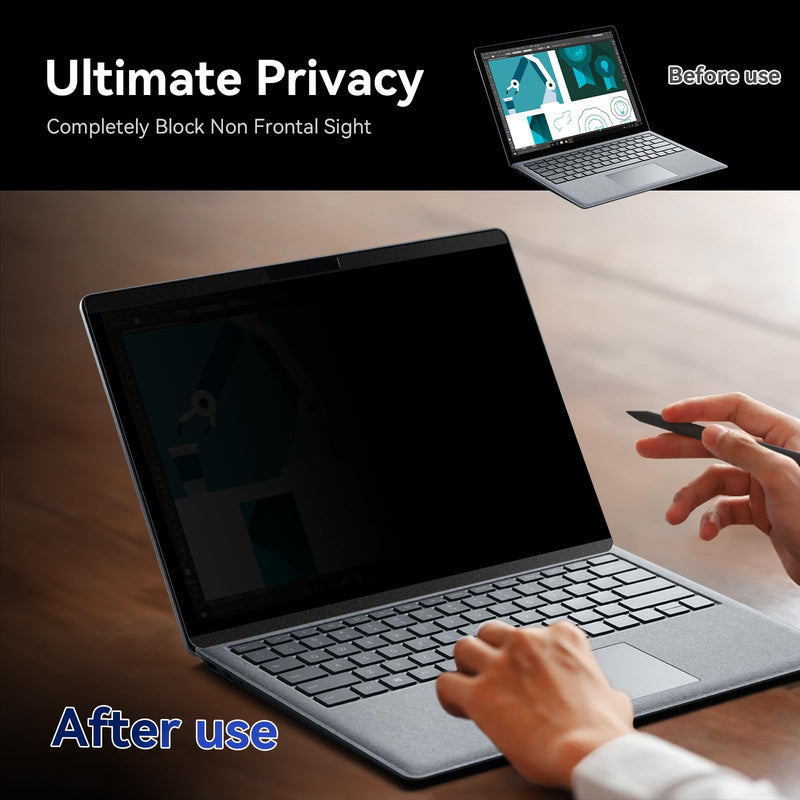 [Australia - AusPower] - Magnetic Privacy Filter Compatible with 13.5 Inch Surface Laptop 5/4/3/2/1, Removable Anti-Glare Blue Light Laptop Privacy Screen Black Security Private Magnetic privacy screen for surface 