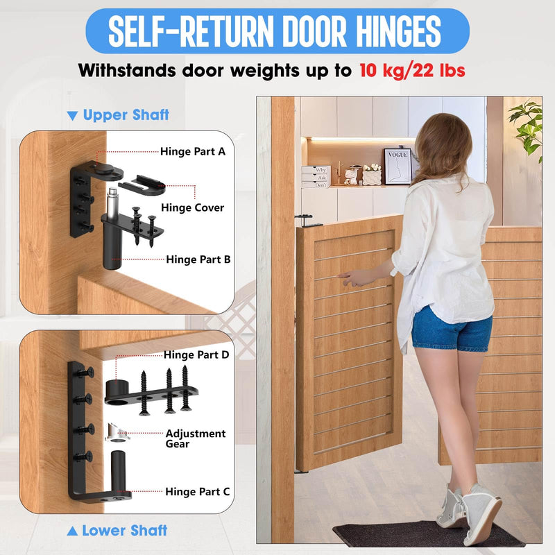 Heavy-Duty Self Closing Saloon Door Hinges, 304 Stainless Steel Self-Return Dual Swing Cafe Hinges for Bar, Patio Doors (1, Small) 1