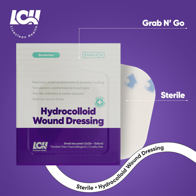 [Australia - AusPower] - (15 CT) 2" x 2" Sterile Hydrocolloid Wound Dressing - Individually Packed, Hydrocolloid Bandages Large, Adhesive Bandage, Bed Sore Bandages, Large Patches 