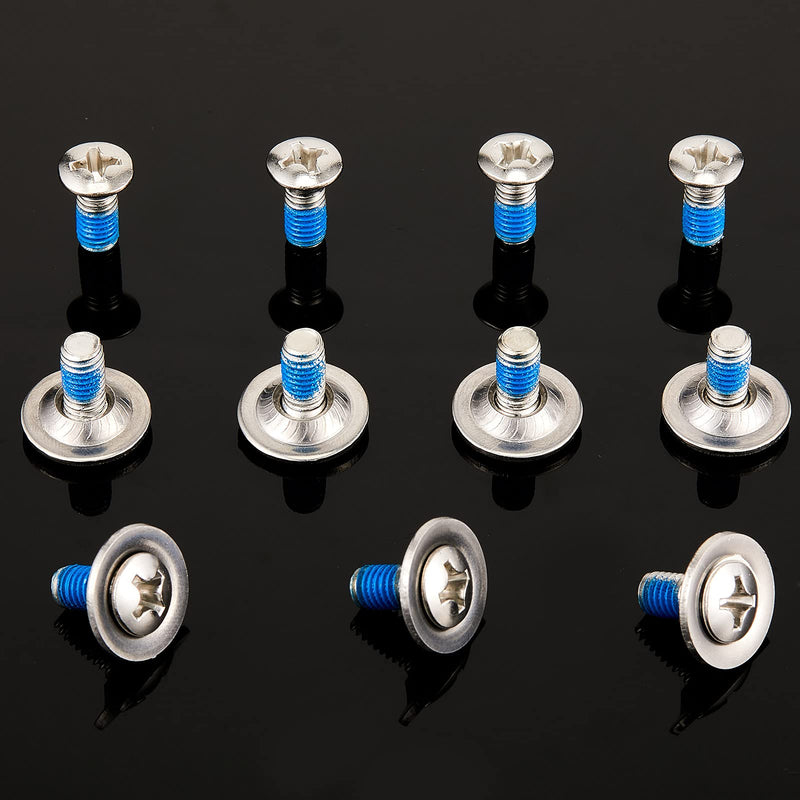 [Australia - AusPower] - Ferraycle Snowboard Binding Screw Set Include Snowboard Mounting Screws Snowboarding Binding Screws and Snowboarding Screw Washers, Silver 16 