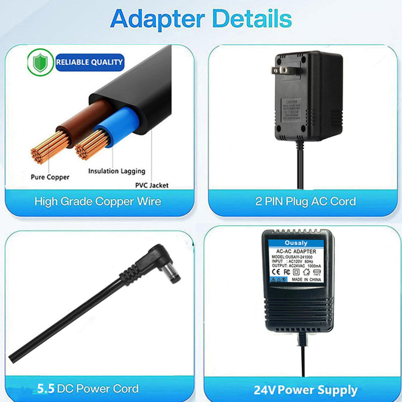 [Australia - AusPower] - 24VAC ac/ac Power Adapter Transformer for Sprinkler System Power Supply for Indoor Irrigation Timers Compatible with Rachio Smart Sprinkler Controller MKA-482401000 ILA48-241000 HL-EI480800 JT-917 