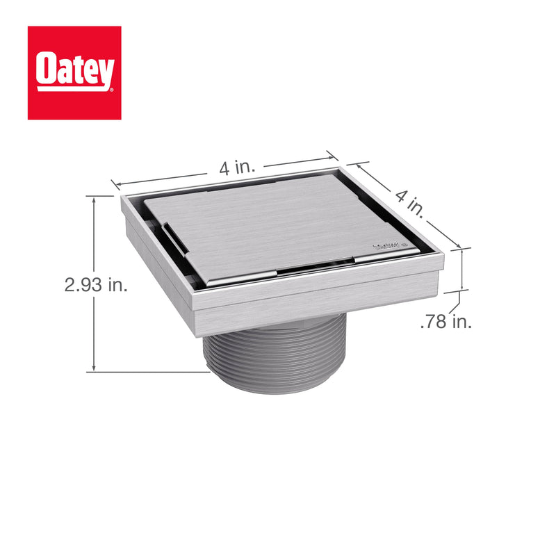 Designline 4 in. x 4 in. Square Drain Tile-in Grate 4"