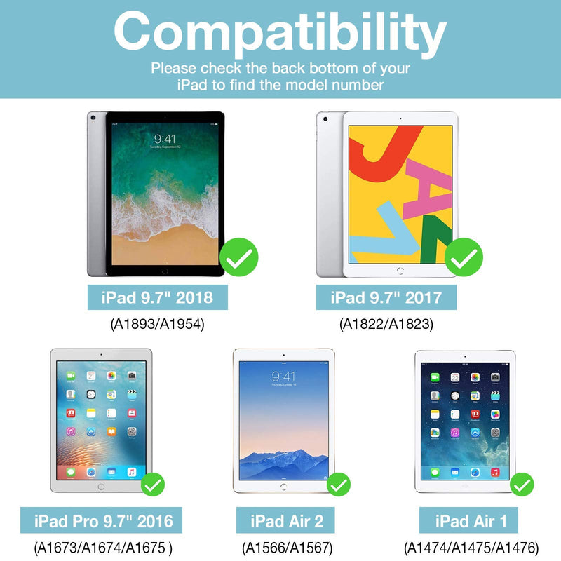 [Australia - AusPower] - 2 Pack Screen Protector for 9.7" iPad 6th 5th / iPad Pro 9.7 2016 / iPad Air 2 / iPad Air 1, Tempered Glass Film Guard for iPad 6 5 2018 2017, iPad Air 2nd 1st 2014 2013 2 Pack 