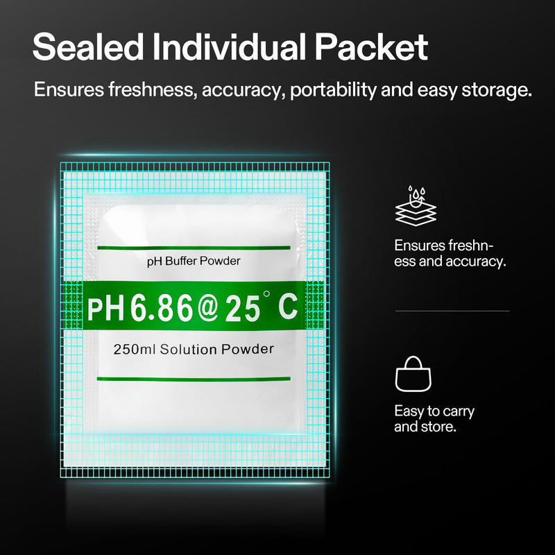 [Australia - AusPower] - VIVOSUN Digital pH and TDS Meter Kits and 18-Pack pH Meter Buffer Solution Powder, pH 6.86/4.00/9.18, pH Buffer Powder for Precise and Easy pH Tester Calibration 