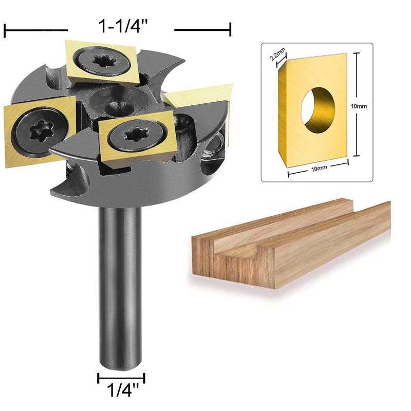 [Australia - AusPower] - SpeTool Carbide Insert Surfacing Router Bit Spoilboard Planing 1-1/4 inch Cutting Diamter Slab Flattening for Woodworking with ATS Coating 