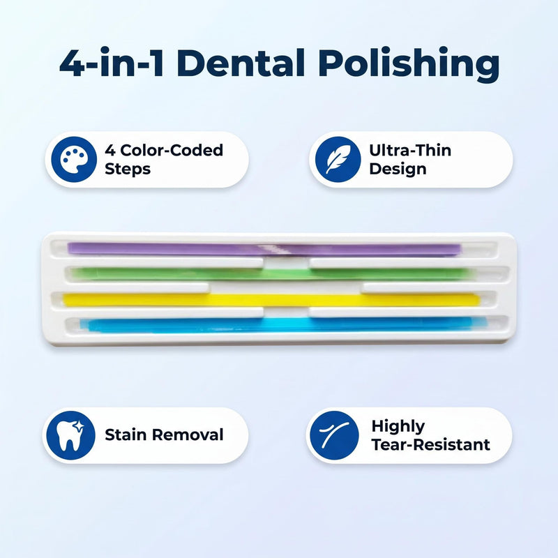 60 Pieces Tooth Polishing Strips, Teeth Sandpaper for Tight Spaces, Teeth Cleaning Sandpaper, Teeth Cleaning