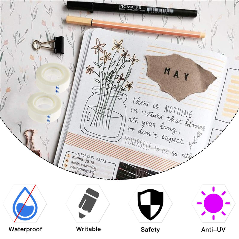 OWLKELA 12 Rolls Matte Adhesive Tape, Matte Finish Invisible Tape, Foggy Translucent Tape Great for Correction and Labeling, Compatible with Standard Tape Dispenser, 0.7 in x 1000 Inches 12 pcs