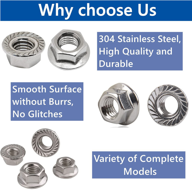 [Australia - AusPower] - M10 x 1.25mm 30PCS Flange Nut Thread Hardware Nuts,304 Stainless Steel Serrated Flange Metric Hex Flange Nuts Bright Finish M10x1.25mm -30 PCS 