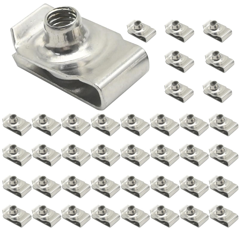 [Australia - AusPower] - 40 PCS 1/4inch M6 U Nuts, Stainless Steel U-Clip Nuts, Anti-Rust U-Fasteners for Repair Modification Needs 