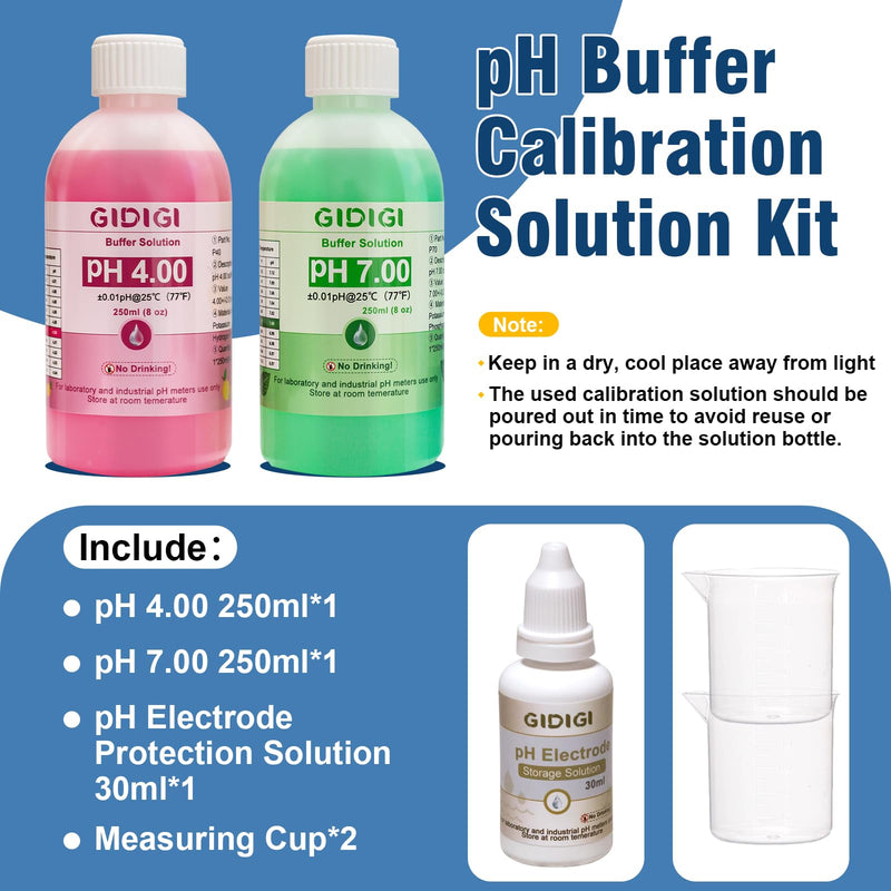 [Australia - AusPower] - pH Meter Food Digital Electronic pH Tester for Fermentation 3 * 50ml pH Buffer Calibration Solution Kits Hot Sauce Food Tester Probe for Cheese Sourdough pH Temperature pH Test Strips for Acidity 