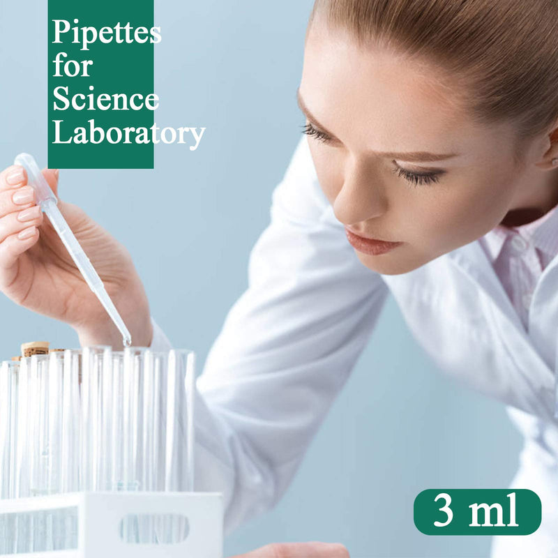 [Australia - AusPower] - moveland 100 PCS 3ML Dropper Pipettes Essential Oil Transfer, Disposable Plastic Eye Dropper for Science Experiments, Crafting, Makeup Tool 