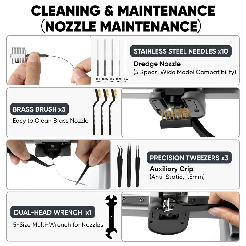 3D Printer Tools Kit Essential,for All FDM/SLA model,3D Printer Accessories Printing Tool, Model Process, Finishing, Cleaning, Maintenance, Includes Deburring Tool, Wire Cutter, Nozzle Cleaning Needle