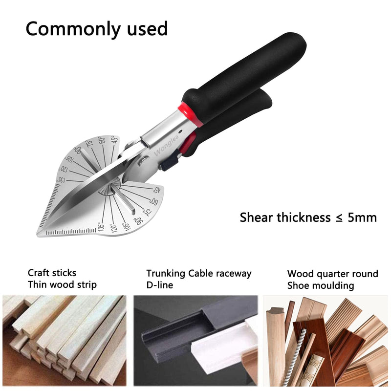 [Australia - AusPower] - Miter Shears,Multifunctional Quarter Round Cutting Tool,Mitre Shears,Shoe Molding Cutter for Wood,Angular Cutting Molding,Crafting with 2 Replacement Blades mt01 