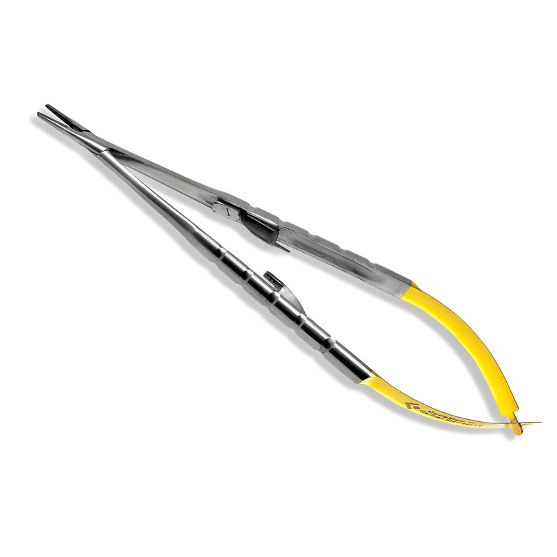 [Australia - AusPower] - Cynamed TC Castroviejo Micro Needle/Suture Holder Driver with Tungsten Carbide Inserts and Gold Ends - Premium Grade Instrument (5.5 in. Straight Jaws) 5.5 in. Straight Jaws 