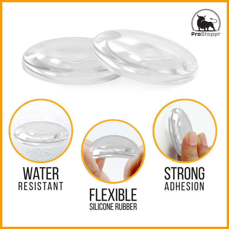 [Australia - AusPower] - Door Stoppers for Wall 2" (8 Pieces) - Self Adhesive & Discreet Door Knob Wall Protector - Quiet Door Bumper with Strong Back Adhesive - Rubber Door Stops - Shock Absorbent Door Handle Stopper 8 Pieces Clear 