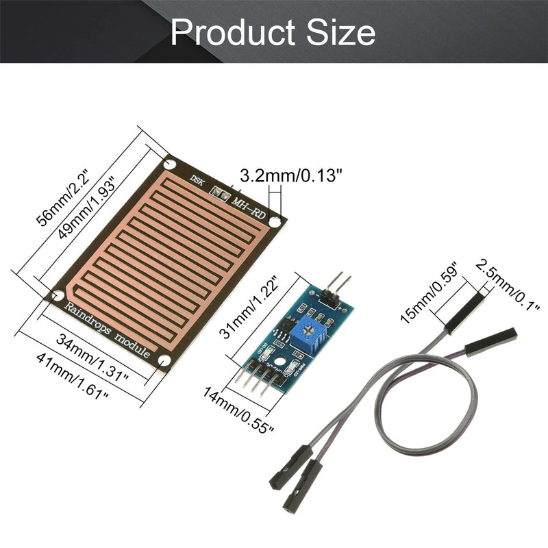 [Australia - AusPower] - Fielect Raindrops Module Raindrop Detection Sensor Humidity Rain Weather Sensitivity Monitoring for Arduino 