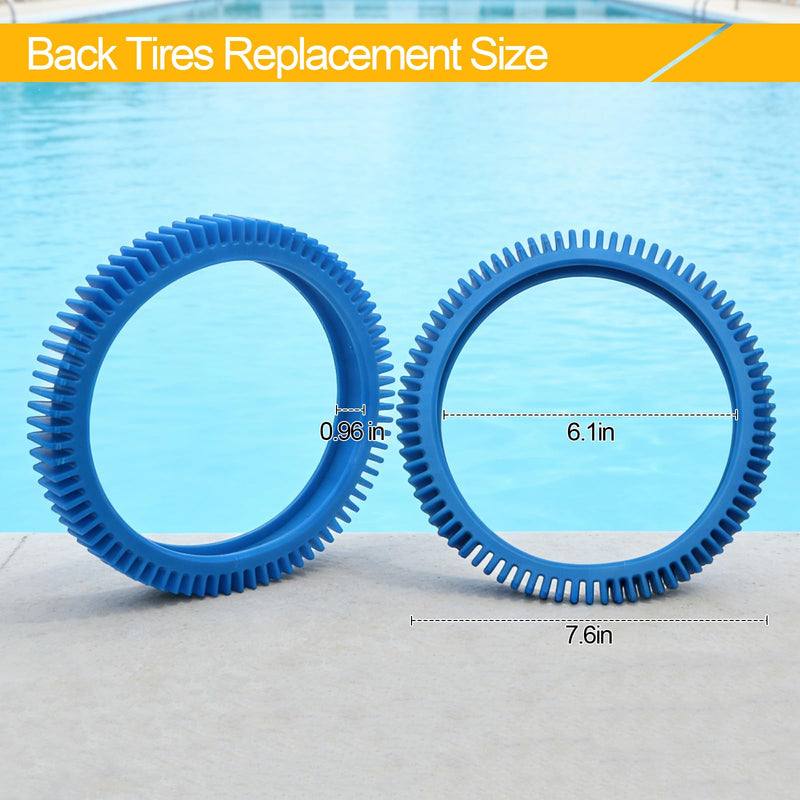 [Australia - AusPower] - Pool Cleaner Tire Combo Kit for Hayward Pool Vacuums fit for Poolvergnuegen with Super Hump Front 896584000-143 and Rear Tires 896584000-082 Robot Vacuums(2pcs front tires + 2pcs back tires) 2pcs front tires + 2pcs back tires 