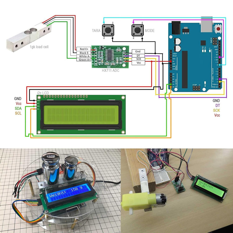 [Australia - AusPower] - ALAMSCN Pack of 2 5 kg Load Cell Weight Sensors Digital Scales Load Cell + 2 Pieces HX711 Load Cell Weight Sensor Module for Arduino Microcontroller DIY (5 kg + HX711) 5 kg + HX711 