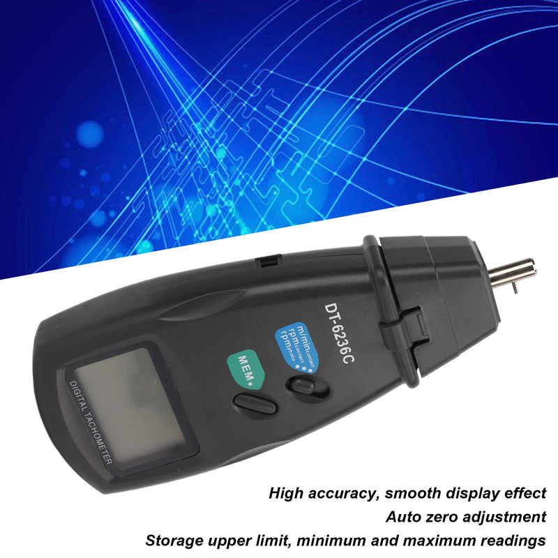 [Australia - AusPower] - DT6236C Digital Tachometer Optoelectronic & Non RPM Tach Meter 19999RPM Speed Meter Pocket Rotation for Automobile Manufacturing 