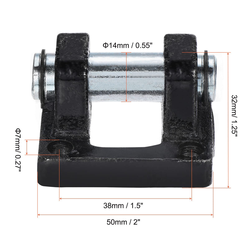 [Australia - AusPower] - PATIKIL 50x50x32mm Air Cylinder Pneumatic Rod Pivot Clevis Mounting Bracket Rear Mount Part, Black 50 x 50 x 32mm 