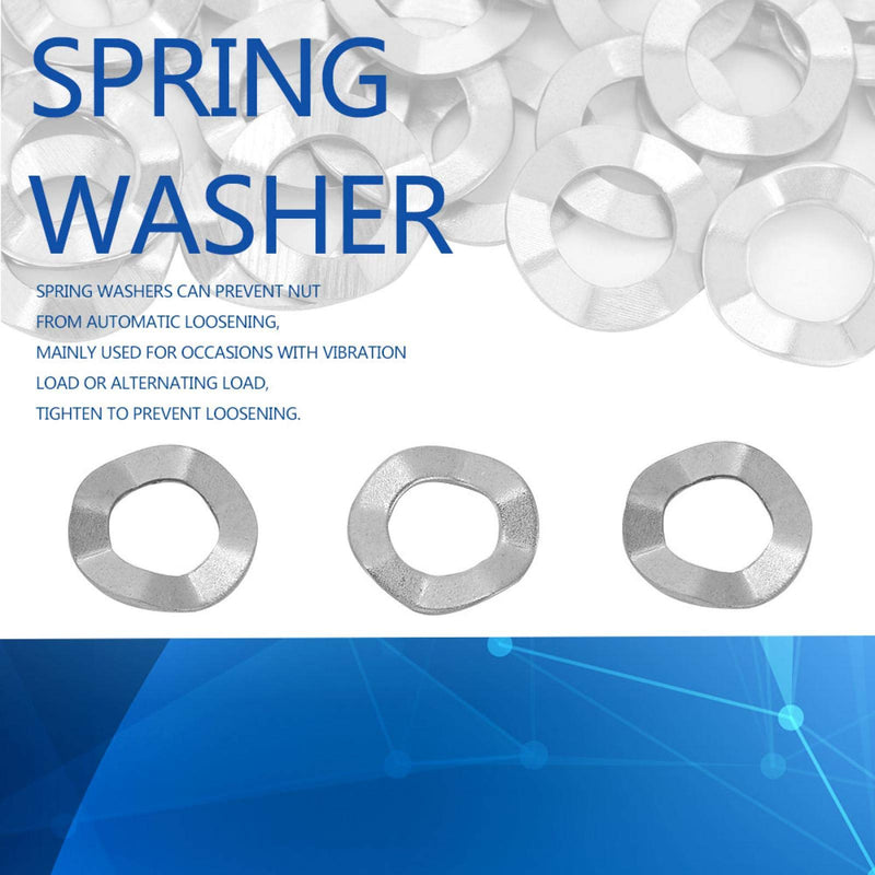 [Australia - AusPower] - Wave Spring Washer Assortment Kit Stainless Steel Spring Wave Washer 10 Sizes M3 M4 M5 M6 M8 M10 M12 M14 M16 M20(50pcs*M6) 
