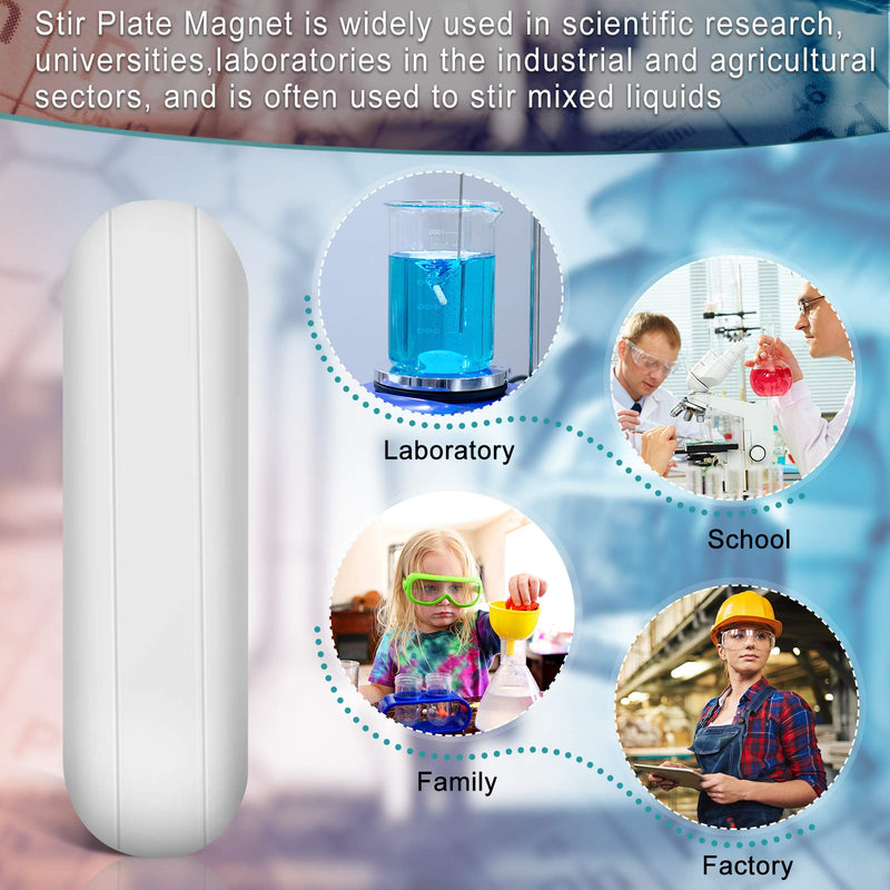 [Australia - AusPower] - PTFE Magnetic Stirrer Mixer Stir Bar, White Color, Stir Rod Magnetic, Laboratory Bar, Stir Plate Bar, Stir Plate Magnet Stick (8 Pieces,30 mm/ 1.18 Inch) 8 30 mm/ 1.18 Inch 
