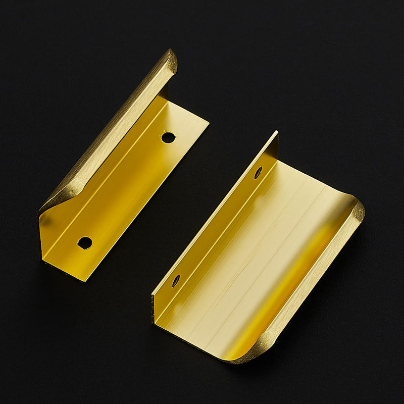 Ravinte 15 Pack Finger Pulls for Cabinets 50mm/2in Hole Center Tab Cabinet Handle Gold Finger Edge Pulls Concealed Handles for Kitchen Drawer Finger Cabinet Pulls 76mm/3in Length 50mm/2" Hole Center