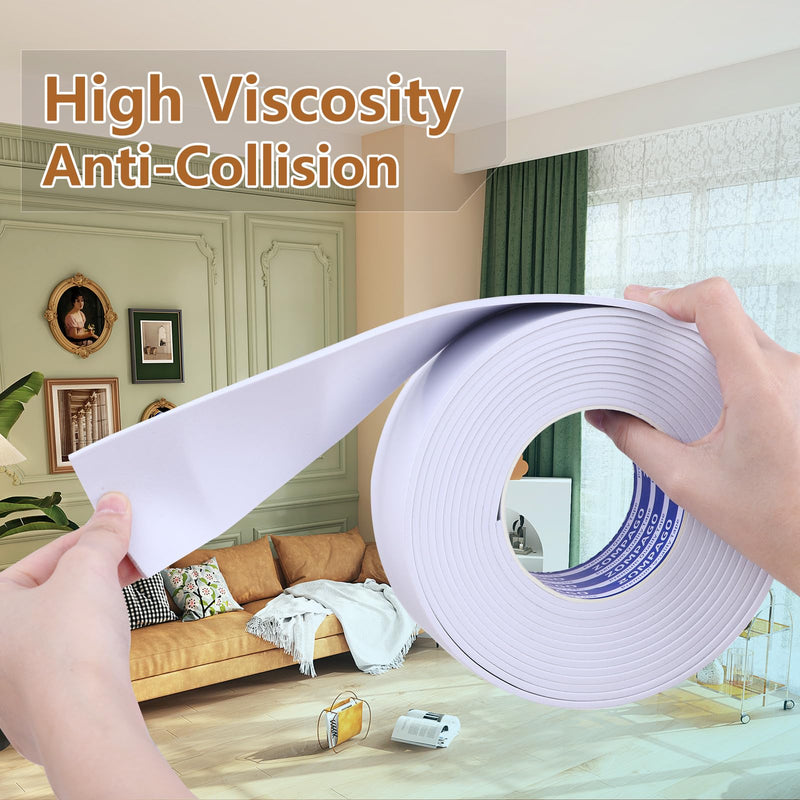 [Australia - AusPower] - High Density Self- Adhesive EVA Single Sided Foam Tape,Weatherstrip Door Seal,Weatherproof,Waterproof,Thick Foam Insulation Tape,1 Roll for Window Seal Strip,0.79in x 16.4FT,White Sponge Tape 0.79in x 16.4FT 