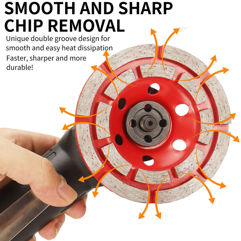 [Australia - AusPower] - Diamond Concrete Grinding Wheel 4 1/2 Inch for Angle Grinder, Diamond Grinding Wheel with Arbor Hole 7/8"-5/8" for Grinding and Polishing Concrete, Marble, Granite 4.5 Inch Grinding Disc 