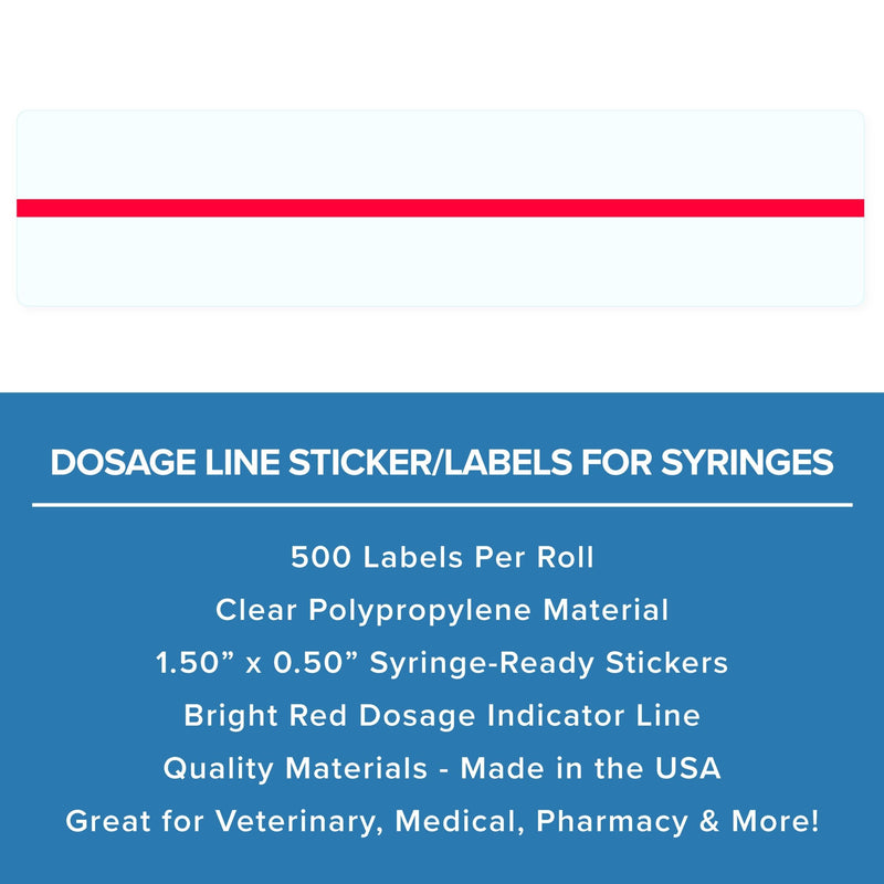 Dosage Labels - Dosage Line Sticker for Syringes