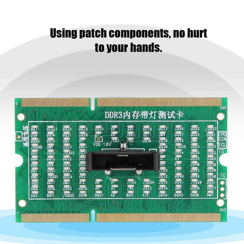 [Australia - AusPower] - DDR3 SODIMM Test Card, Professional Memory Diagnostic Tool with Light Display, Real Time Results Analyzer, Laptop Notebook Repair, Computer Maintenance Essential common DDR3 