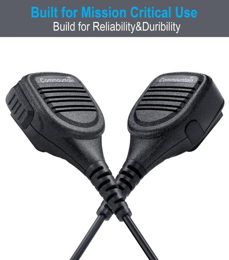 [Australia - AusPower] - commountain Speaker Mic for Motorola Radios R2 BPR40D BPR40 CP100D CP200D CP200 CP185 CLS1410 CLS1110 DLR1060 RDU4100 RDU4160D RMU2040 RMU2080D CLS DTR RDU RMU, 2 Pin Shoulder Microphone Black 