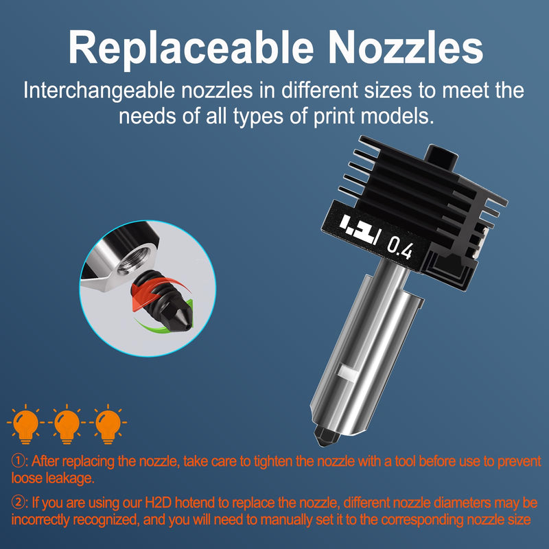 3PCS 0.6mm Hotend Compatible with Bambu Lab P2S/H2S/H2D/A1/A1 Mini – Quick Swap Extruder Print Head with 3 Silicone Cover Socks 0.6mm*3