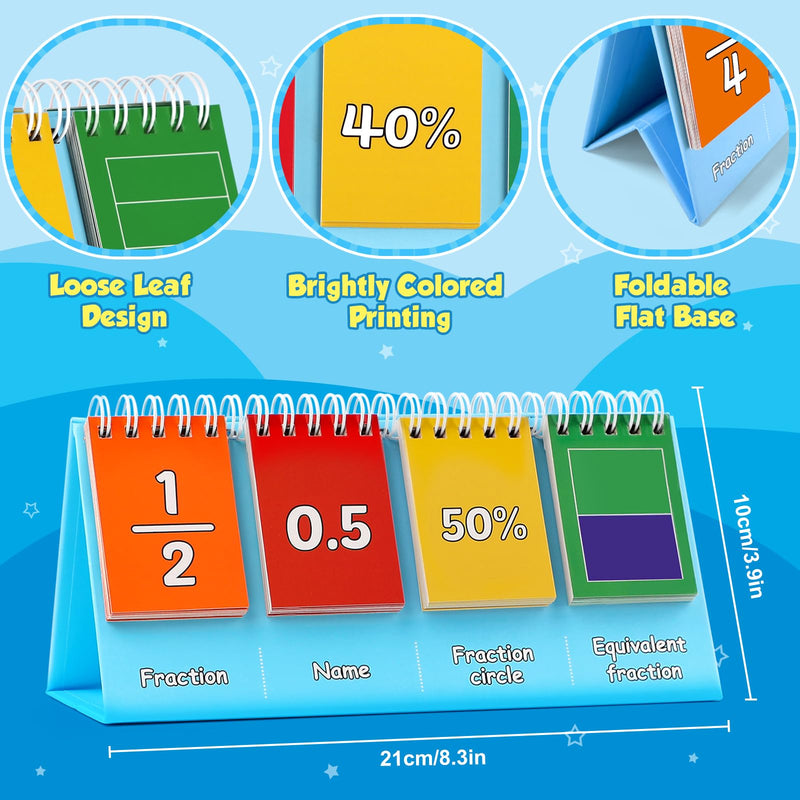 [Australia - AusPower] - Fraction Manipulatives for Elementary School, Fraction Circles & Percentage & Decimal Flip Chart, Kids Math Games Math Manipulatives for 1st, 2nd, 3rd, 4th, 5th, 6th Grade Homeschool Supplies 