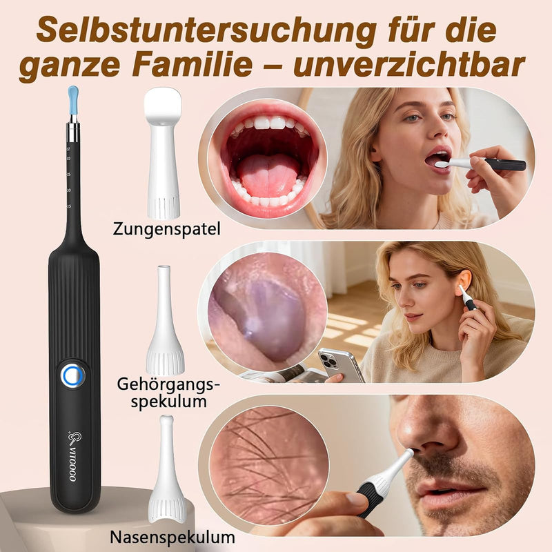 Flexible Ear Wax Remover Otoscope, 1080P Wi-Fi Ear Cleaner, 3.1 mm Ear Cleaner with Tweezers, Waterproof Ear Cleaner for Adults, Children and Pets