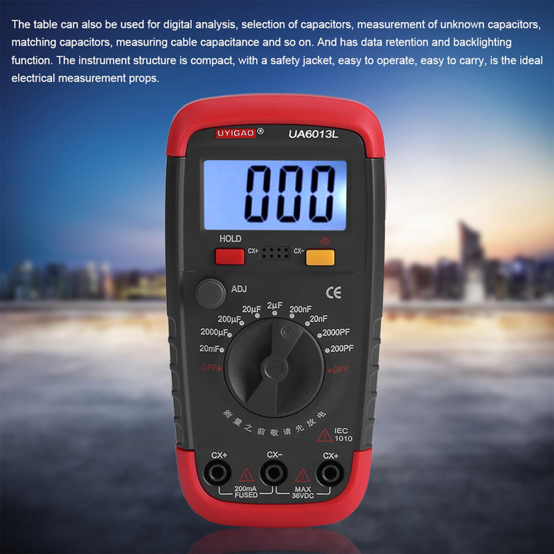 [Australia - AusPower] - CHICIRIS Capacitor Tester, 0.1pF - 20000uF with LCD Backlight, Safety Jacket Max 1999 Display, Digital Capacitance Meter, for High-Precision Industrial Components Capacitor Test 