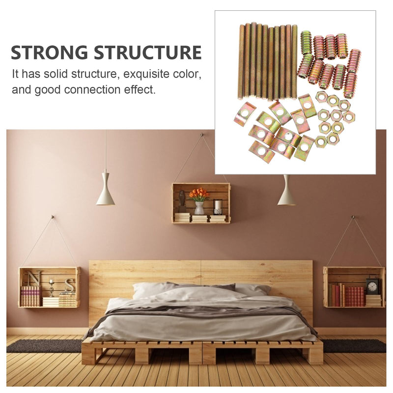 [Australia - AusPower] - TEHAUX 10 Sets M8 Panel Furniture Connectors, 80mm Four in one Table Bed Frame Assembly Fasteners Bolts, Half Moon Spacers, Nuts, Screws, Hardware Kit, 3.74x1.18x0.59inch 