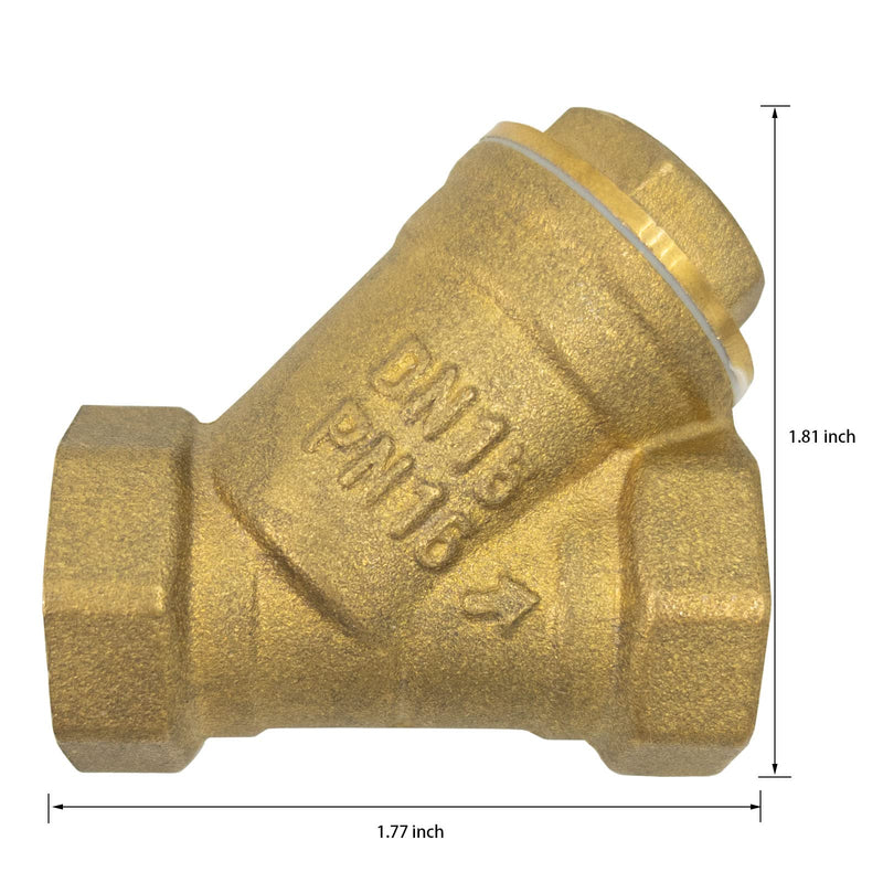 [Australia - AusPower] - Y Strainer 1/2 Brass Sediment Filter Attachment Water Filter with 40 Mesh Filter Screen Plastic Inline Hose Filter Twist-On 0.5 Inch DN15 0 