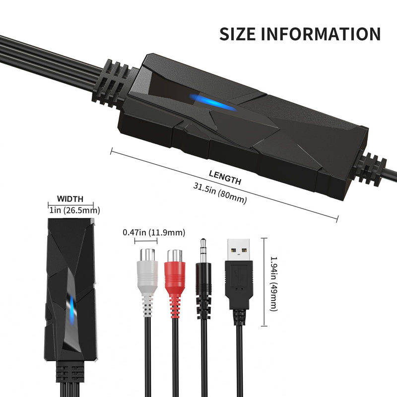 [Australia - AusPower] - DigitalLife USB 2.0 Audio Capture Card Grabber - Cassette Tapes to Digital MP3 Converter from Stereo RCA/3.5mm Music Interface 