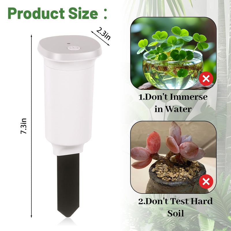[Australia - AusPower] - Digital Soil Moisture Meter WiFi for Plants 2-in 1 Soil Moisture/Temperature Meter with App Remote Monitor for Outdoor/Indoor Plants Wireless Smart Soil Moisture Sensor Plant Water Meter Accessories White-Wifi Soil Moisture Meter 