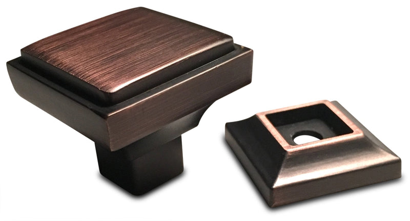 Southern Hills Oil Rubbed Bronze Cabinet Knobs - Pack of 5 - Square Kitchen Drawer Pulls - Venetian Bronze Cabinet Hardware - Dresser Knobs - Drawer Knobs - Cupboard Handles - SHKM002-ORB-5