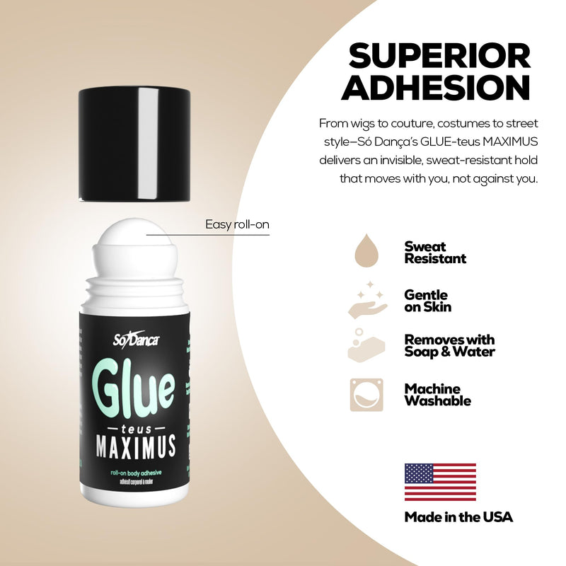 [Australia - AusPower] - So Danca Glue-teus Maximus Roll-On Body Adhesive – Hypoallergenic, Sweat-Resistant Body Glue for Dancers, Costumes, Cosplay, Stagewear, Leotards & Pageants 1 
