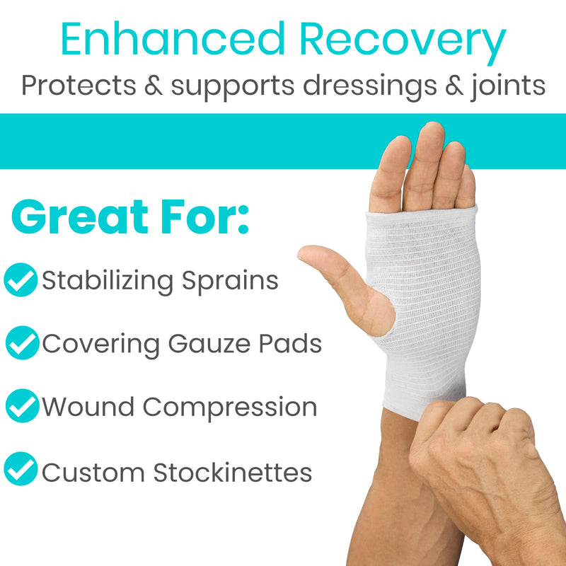 [Australia - AusPower] - Elastic Tubular Bandage - (3.4" x 33 Feet) Stockinette Tubing for Arm & Legs - Stretch Cotton Compression Sleeve for Wound Care - Fabric Mesh Tube Gauze for Support 3.4”x11YD Beige 