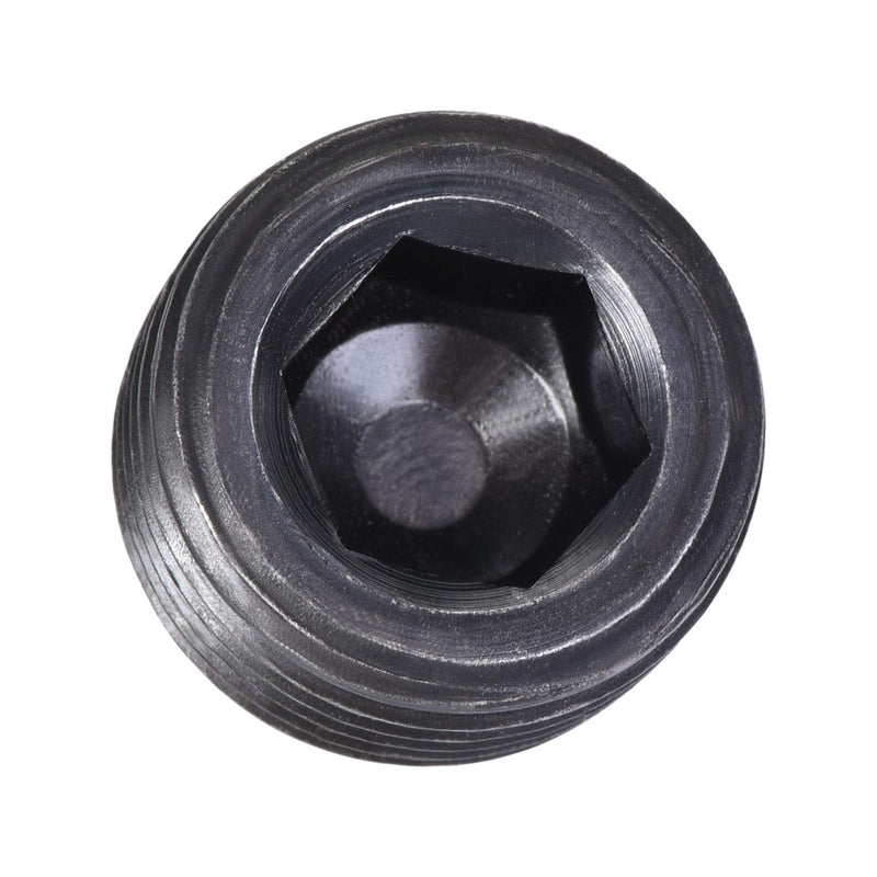 [Australia - AusPower] - uxcell Carbon Steel Internal Hex Thread Socket Pipe Plug, M22x1.5 Male Thread Black Pipe Cap, for Garden Pipe Pneumatic Solenoid Valve, 3Pcs M22 
