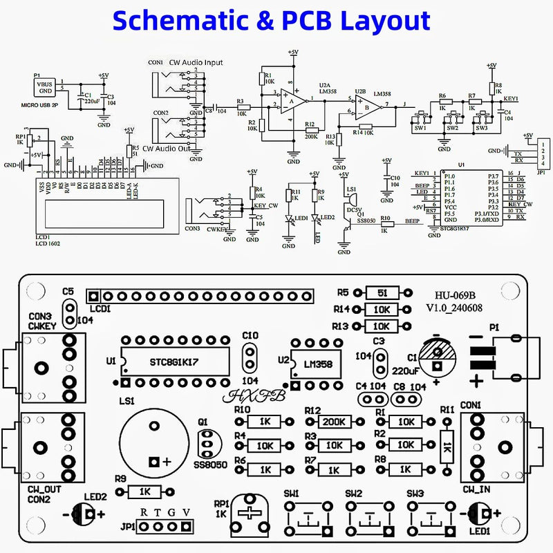 DIY Morse Code Trainer Kit, Telegraph Button Solder Kit, Amateur Radio CW Button Kit Electronics with Components, Circuit Board, Morse Code Transmitter Solder Kit for Adults, Children (Assembled) Morsecode Sender Löt
