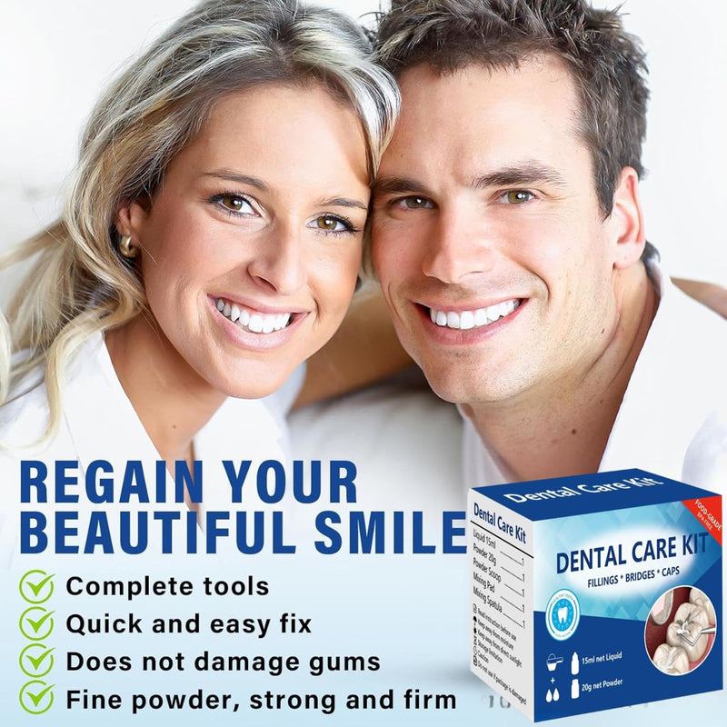 [Australia - AusPower] - Tooth Repair Kit, Temporary Teeth Replacement Kit, Zinc Oxide Eugenol Cement Dental for Broken Chipped Teeth, Missing Teeth, Crown Fillings & Bridges, Improving Smile 1pcs 