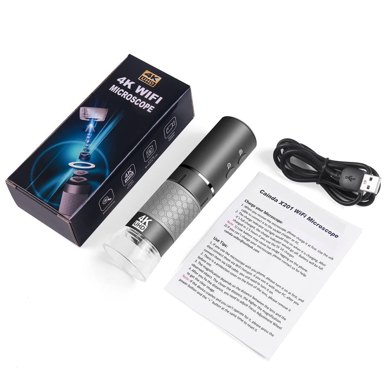 [Australia - AusPower] - 4K WiFi Digital Microscope Camera for iPhone Android Phone and Windows Mac PC, 3840x2160P Portable Wireless Handheld Microscope for Adults and Kids WiFi Microscope 