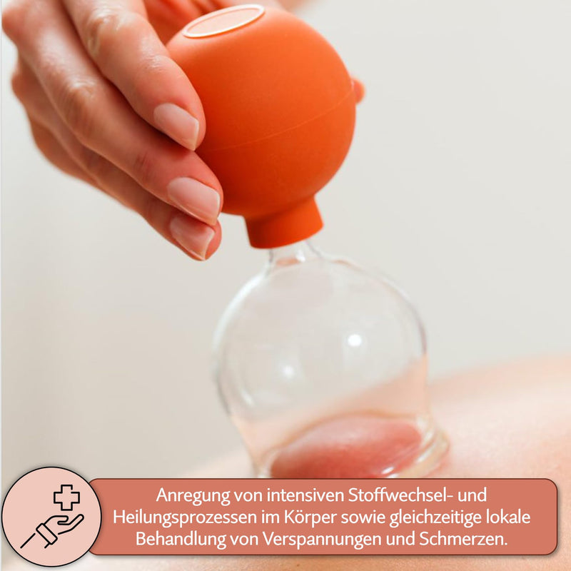 Lauschaer Glas Cupping Glasses with Ball 2 Pieces 50 mm for Professional, Medical, Fireless Cupping, Cupping Glasses (Pack of 2) 50 mm (Pack of 2)