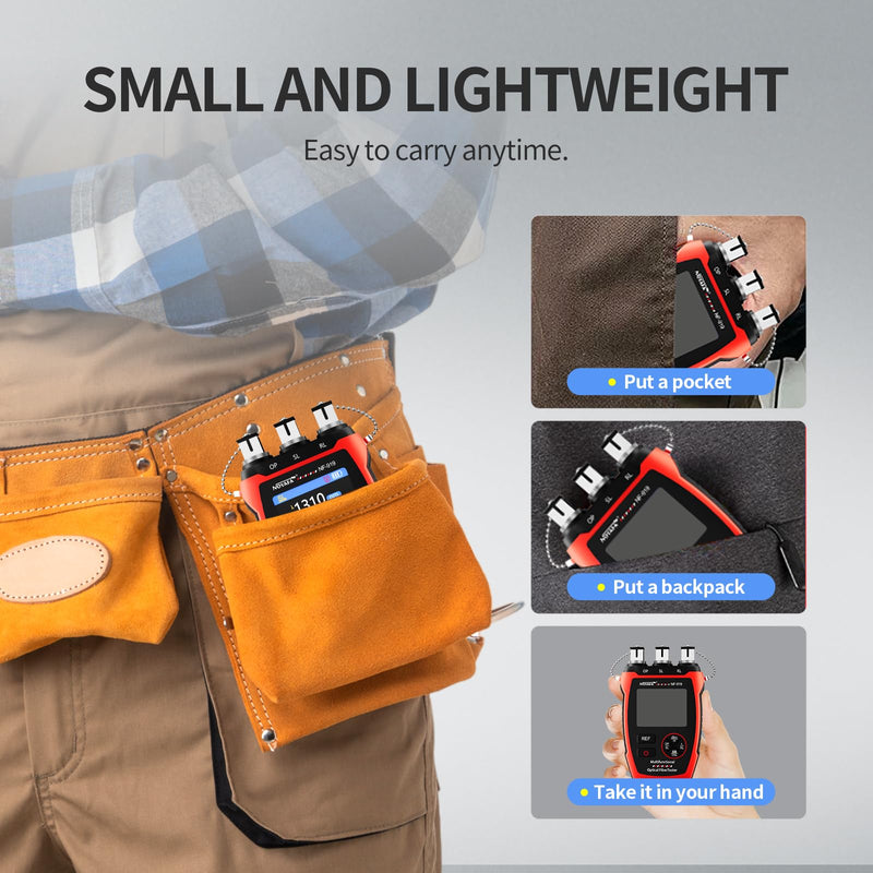 [Australia - AusPower] - NOYAFA NF-919 Optical Power Meter, 3 in 1 Fiber Optic Cable Tester with Light Source Function &10KM Visual Fault Locator (OPM/VFL/SL), Rechargeable FC/SC/ST Fiber Optic Tools 